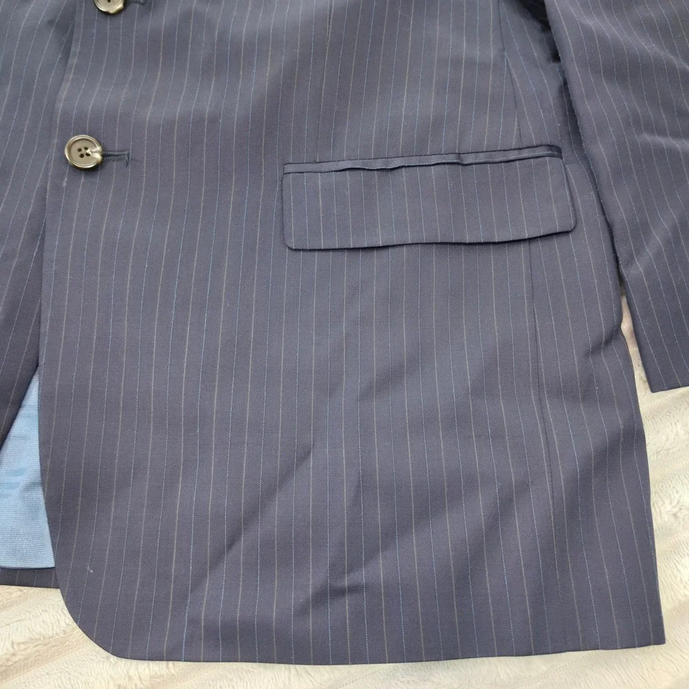 Ralph Ralph Lauren Mens Navy Blue Pinstripe 2 Piece Suit 44R 38W x 30L Canada